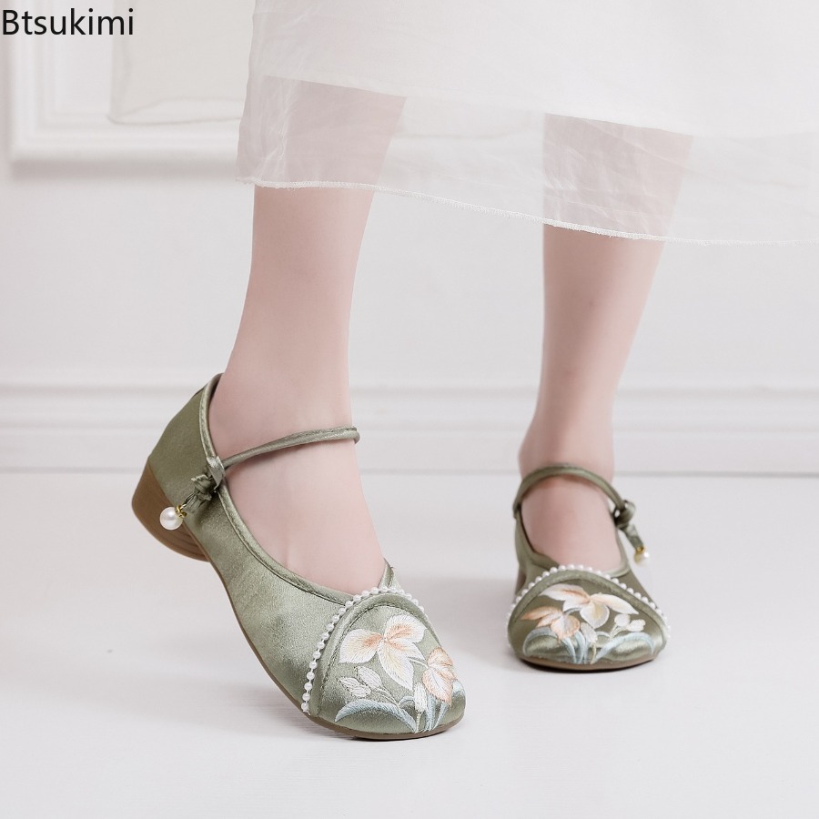 Ethnic Fashion In - Zapatos de Mujer con Tacón Bajo,