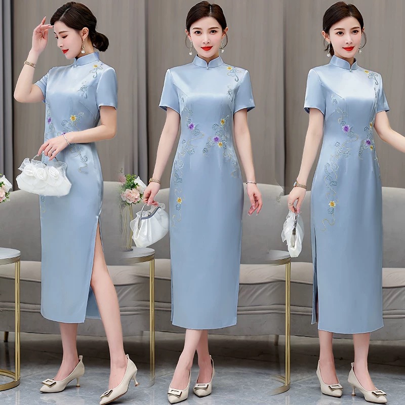 Ao Dai Vietnam Dress - Cheongsam Aodai de estilo étnico para