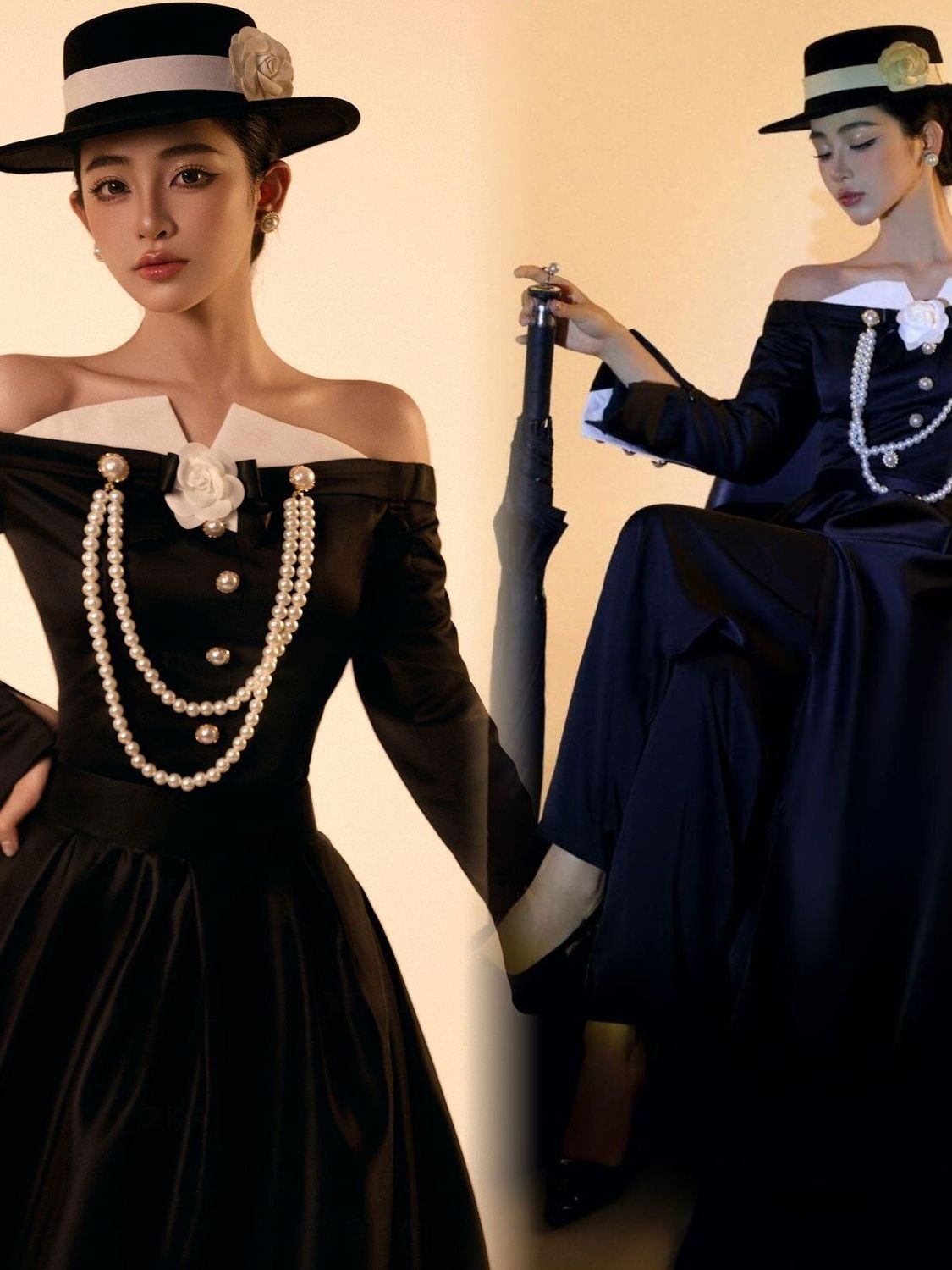 Ethnic Fashion Studio - Vestido de Novia Vintage Negro Estilo