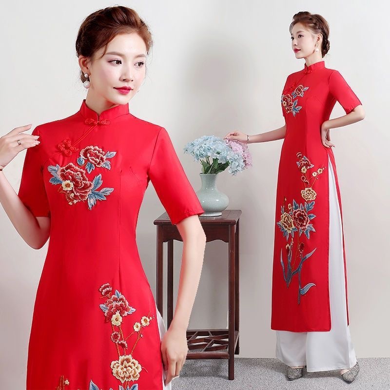 Ao Dai Vietnam Dress - Verano mujeres tradicional Vietnam Ao Dai