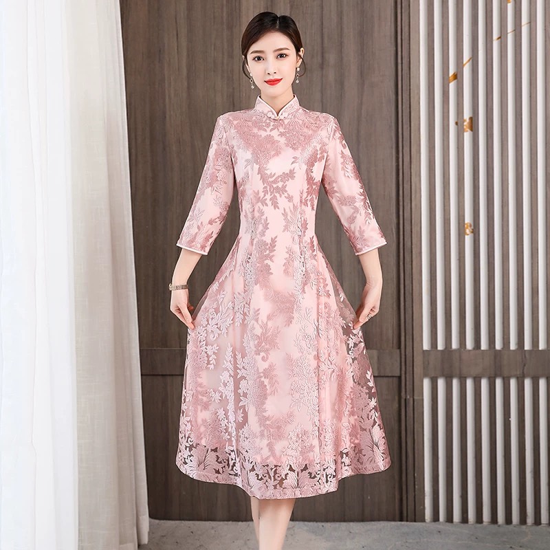 Elegante mujer Aodai Vietnam C - Ao Dai Vietnam Dress reseña y precio