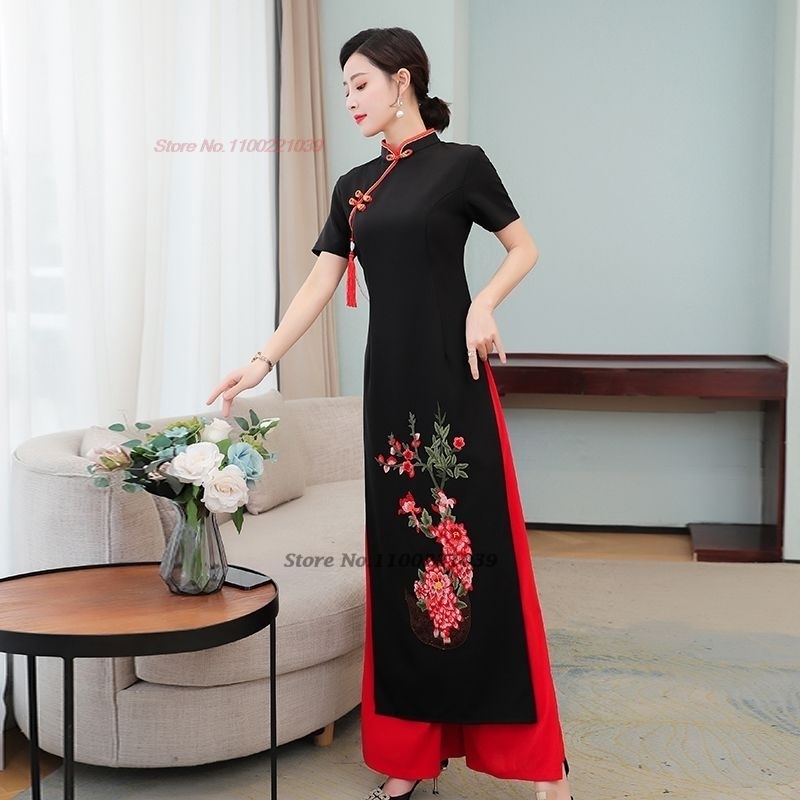 Conjunto de Vestido y Pantalon - Ao Dai Vietnam Dress reseña y precio