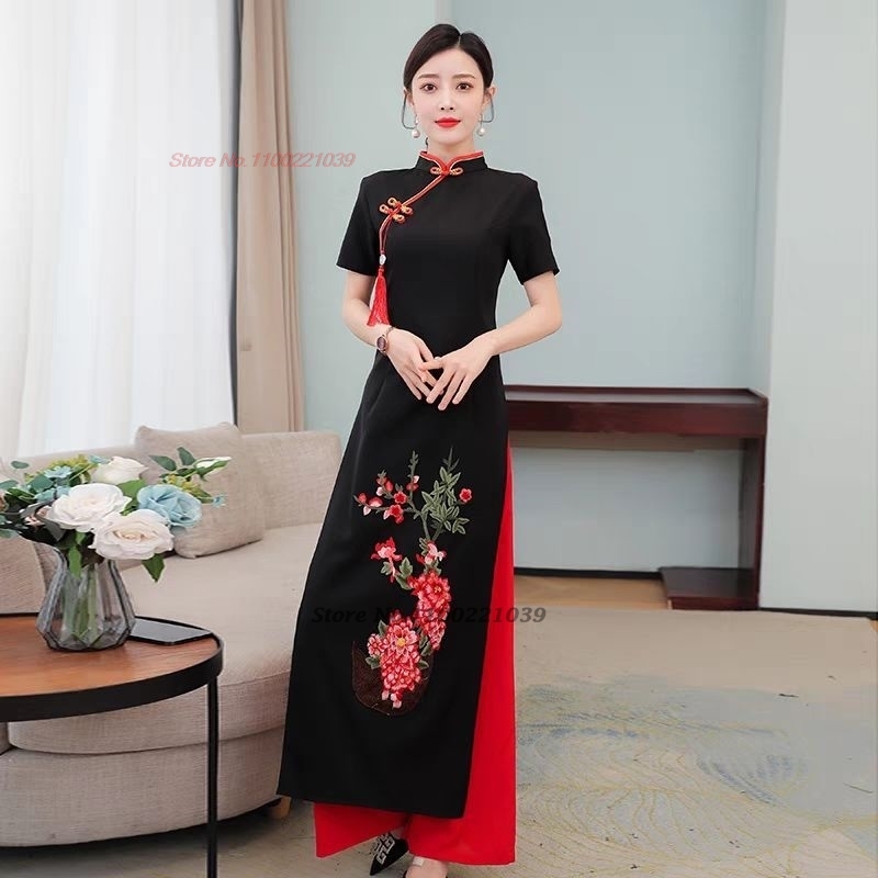 Conjunto de Vestido y Pantalon - Ao Dai Vietnam Dress reseña y precio