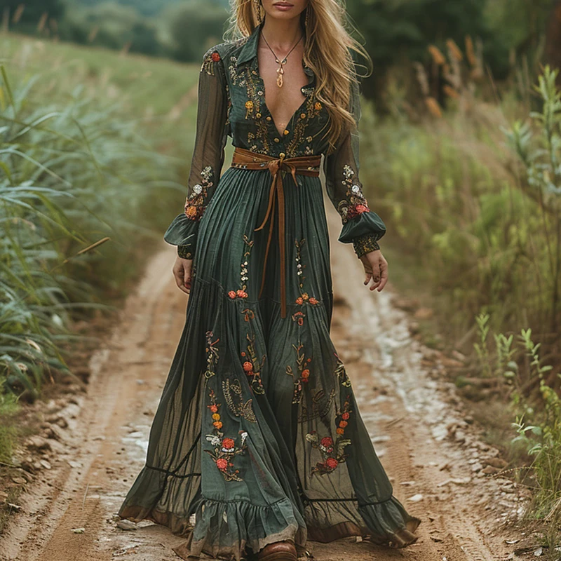 Vestido Vintage con estampado  - Ethnic Boho Fashion reseña y precio