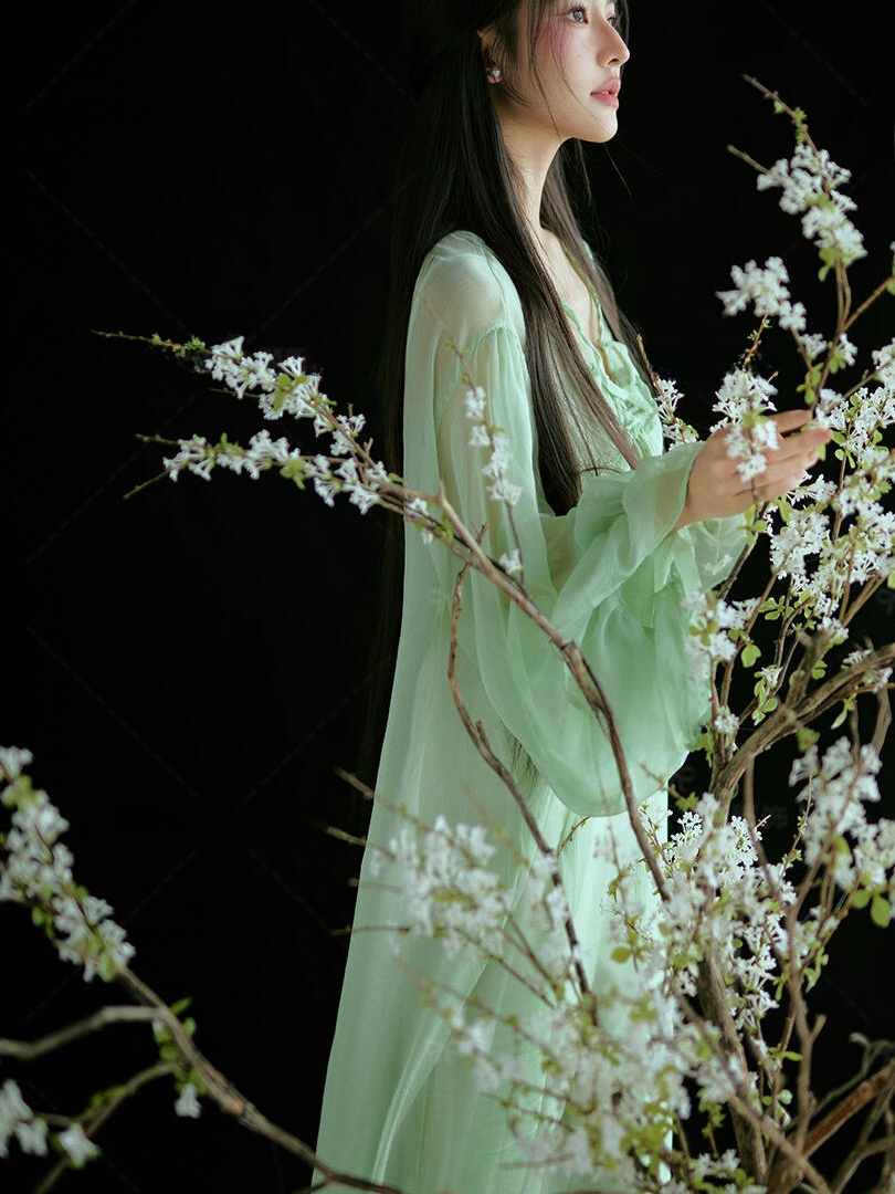 Vestido Verde Estilo Chino, Tr - Ethnic Fashion Studio reseña y precio