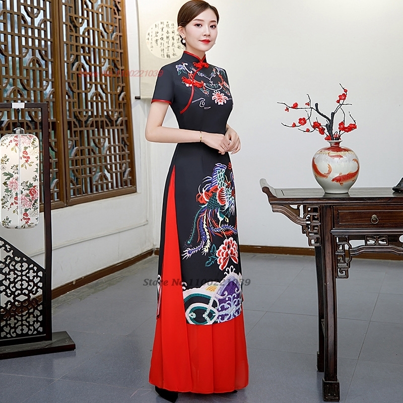 Vestido qipao chino mejorado 2 - Ao Dai Vietnam Dress reseña y precio