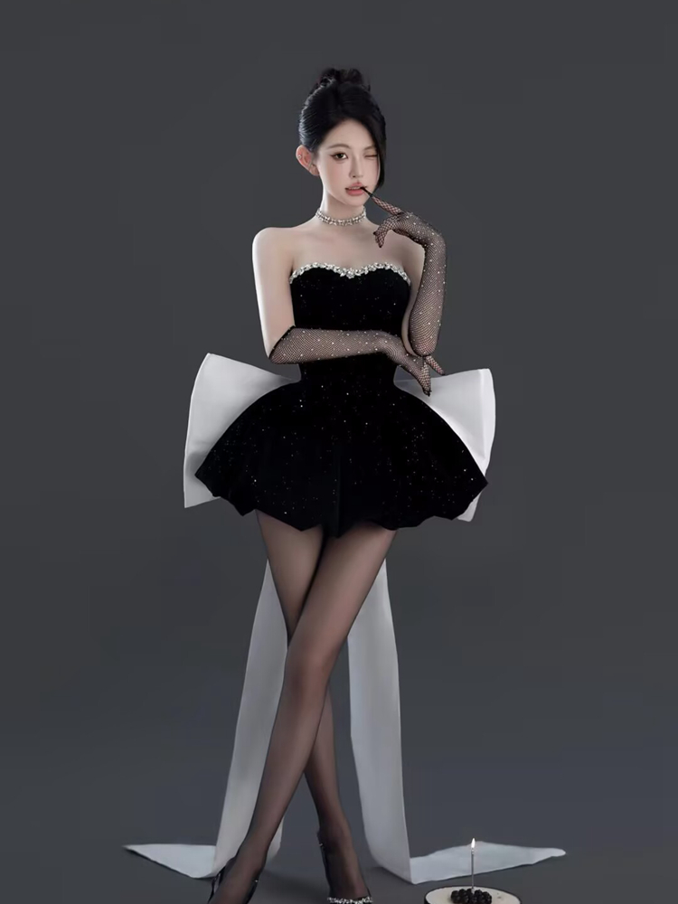 Elegante Traje Negro para Foto - Ethnic Fashion Studio reseña y precio