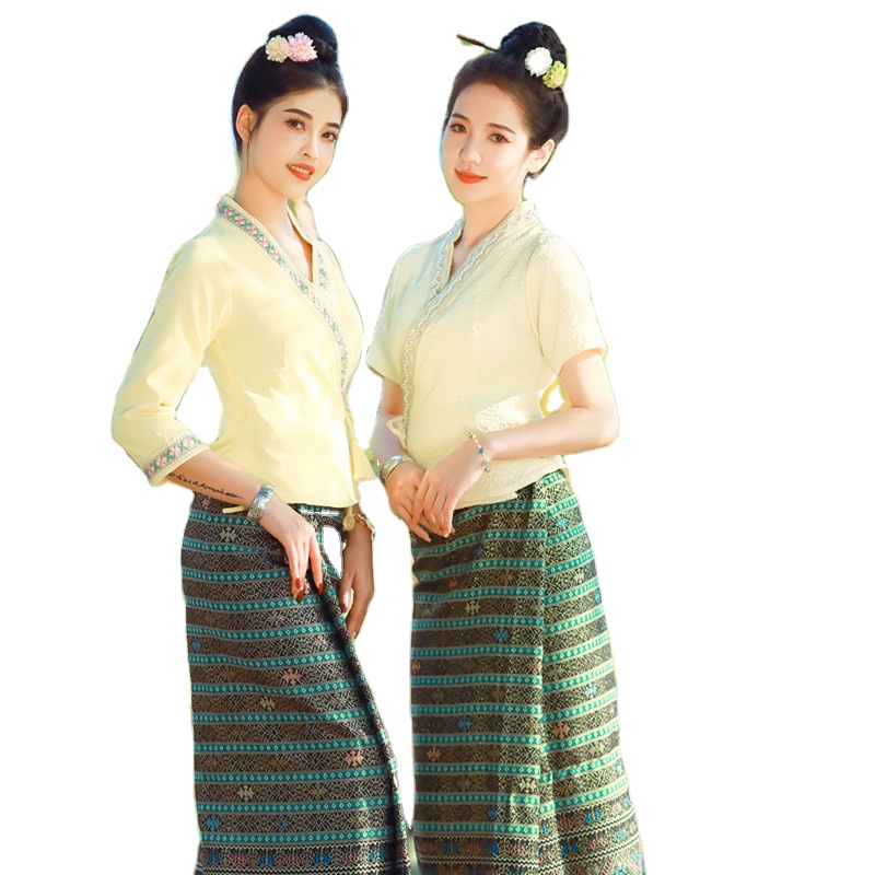 Ropa tailandesa Dai amarilla c - Thai Silk Blouse reseña y precio