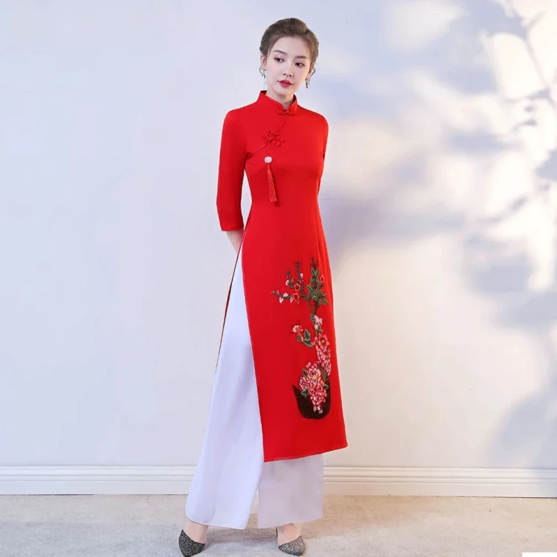 Conjunto de Vestido Tradiciona - Ao Dai Vietnam Dress reseña y precio