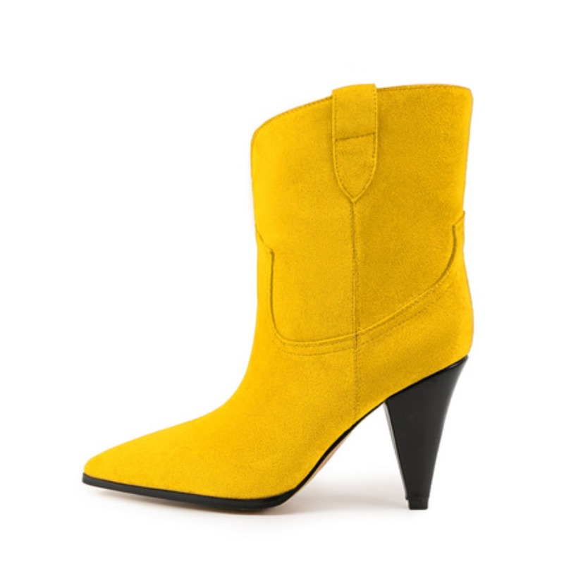 Tacones de punta bicolor, bota - Ethnic Fashion In reseña y precio